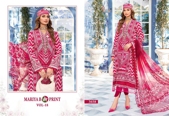 Mariya B M Print Vol 18 By Shree Embroidery Patch Cotton Pakistani Suits Suppliers In Surat
